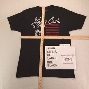 Johnny Cash Band Crew Neck Short Sleeve Graphic Shirt Mens Size Large L Black